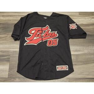 VTG 90s FUBU Baseball Jersey Black Red Youth Small 8/10